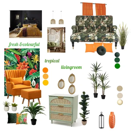 fresh & colourful tropical Interior Design Mood Board by umilwahib on Style Sourcebook