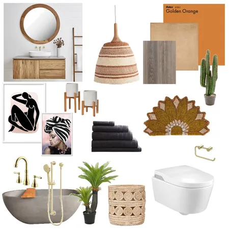 African Inspired Bathroom Interior Design Mood Board by Dark Carpathian on Style Sourcebook