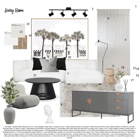Living Room - Module 9 Part A Interior Design Mood Board by jordierowe on Style Sourcebook