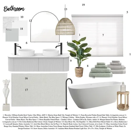 Bathroom - Module 9 Part A Interior Design Mood Board by jordierowe on Style Sourcebook