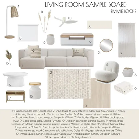 living room sample board Interior Design Mood Board by Emmie on Style Sourcebook