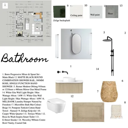 Assignment 9 Bathroom Final Interior Design Mood Board by Delphin on Style Sourcebook