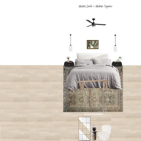 Master Suite - Modern Organic (Layla 1 Mirror - Perry Black - Boucle Chair- Vintage La Danse Wall Art) Interior Design Mood Board by Casa Macadamia on Style Sourcebook