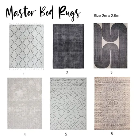 Winona Master Bed Rug options Interior Design Mood Board by The Property Stylists & Co on Style Sourcebook