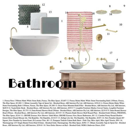 bathroom Landsdowne Interior Design Mood Board by Adalal65@bigpond.com on Style Sourcebook