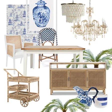 Chinoiserie Coastal Dining Interior Design Mood Board by Moon Saikia on Style Sourcebook