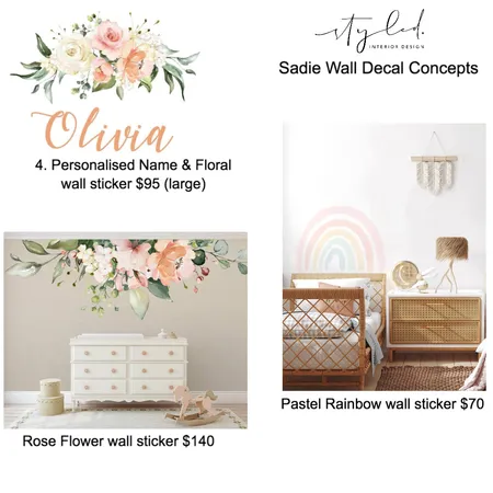 Sadie Wall Decal Concepts #2 Interior Design Mood Board by Styled Interior Design on Style Sourcebook