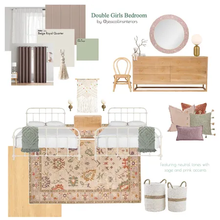 Girls Room Interior Design Mood Board by Jess Collins Interiors on Style Sourcebook