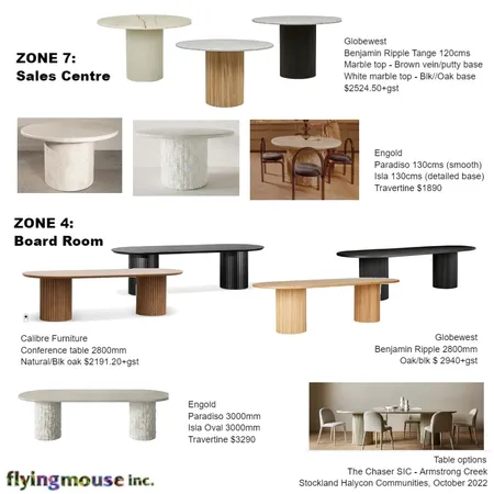 The Chaser - Table Options Interior Design Mood Board by Flyingmouse inc on Style Sourcebook