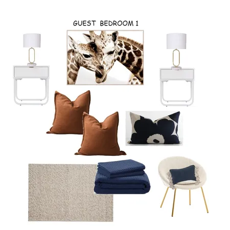 Guest Bedroom Giraffe art Interior Design Mood Board by paula@torqingdesign.com.au on Style Sourcebook