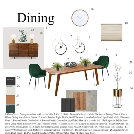 Dining Mood Board-C Interior Design Mood Board by Ideal Design on Style Sourcebook