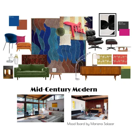 Mid-Century Modern Interior Design Mood Board by MarianaSF on Style Sourcebook