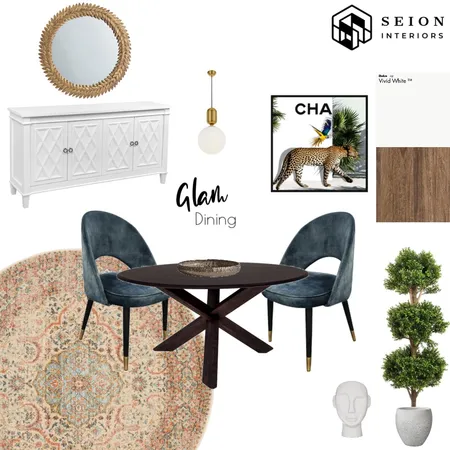 Glam Dining Interior Design Mood Board by Seion Interiors on Style Sourcebook