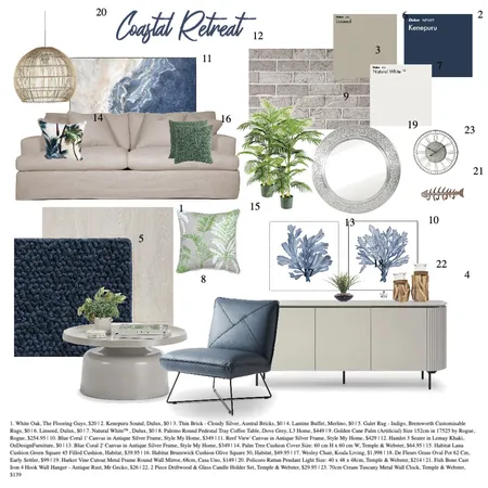 Coastal Retreat Interior Design Mood Board by ahmoody on Style Sourcebook