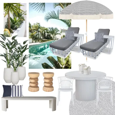 Hamptons Pool Area Interior Design Mood Board by Eliza Grace Interiors on Style Sourcebook