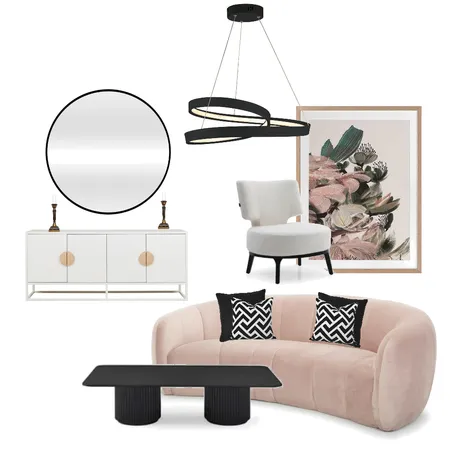 pink living room Interior Design Mood Board by TashaSimiyu on Style Sourcebook