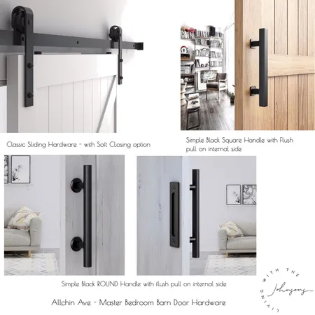 Barndoor Hardware Options Interior Design Mood Board by LWTJ on Style Sourcebook