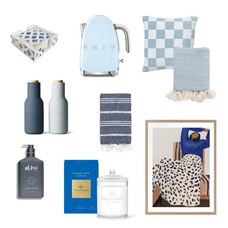 Christmas Gift Guide - Blue Hues Interior Design Mood Board by Style Sourcebook on Style Sourcebook