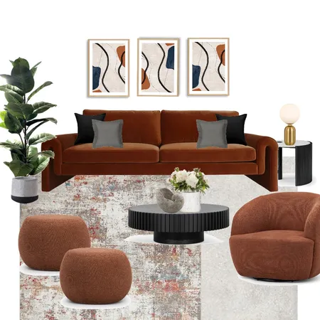 Masculine Modern Living Area Interior Design Mood Board by ALI Studio on Style Sourcebook