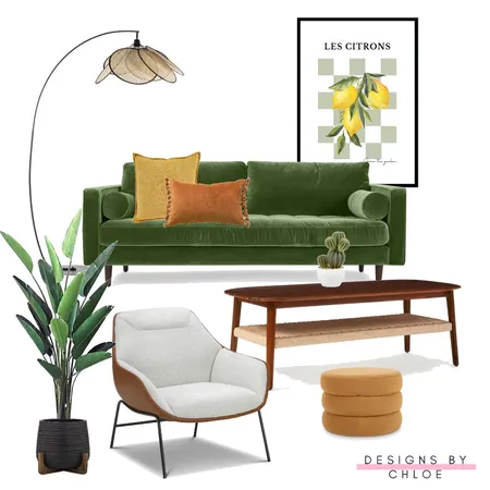 Green and mustard living Interior Design Mood Board by Designs by Chloe on Style Sourcebook