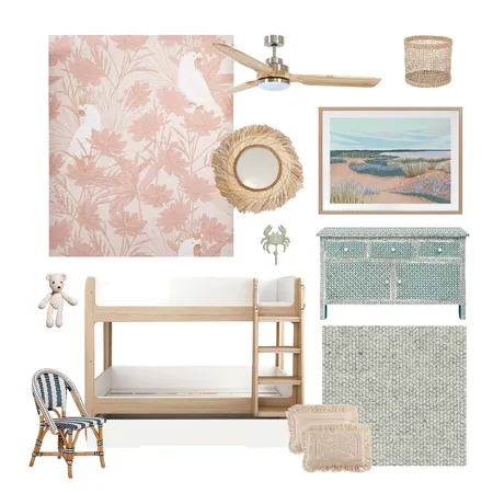 Girls coastal room blue touch Interior Design Mood Board by Kayrener on Style Sourcebook