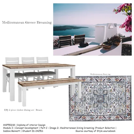 Module 3 Mediterranean Dining | Coastal Dreaming Interior Design Mood Board by Refined By Design Pty Ltd on Style Sourcebook