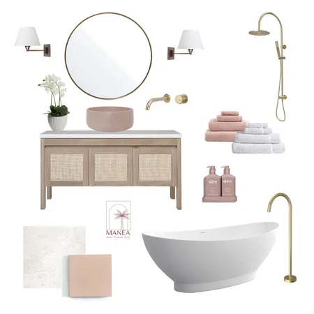 Feminine Bathroom Interior Design Mood Board by Manea Interior Design & Styling on Style Sourcebook