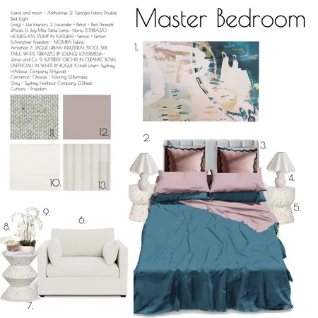 Master Bedroom C + P Interior Design Mood Board by Reedesigns on Style Sourcebook