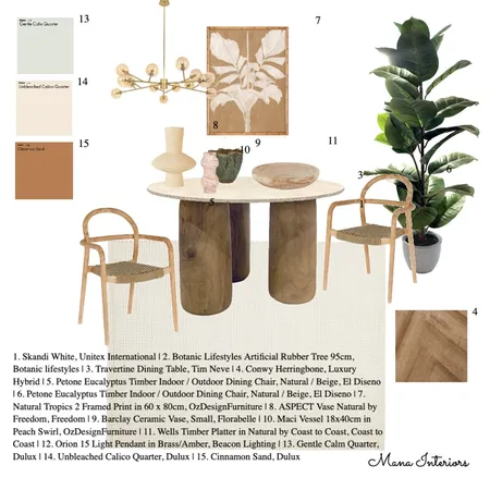 DINING ROOM Interior Design Mood Board by MANA INTERIORS on Style Sourcebook