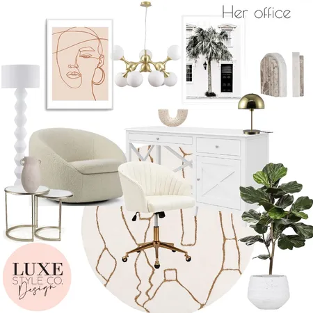 Her office Interior Design Mood Board by Luxe Style Co. on Style Sourcebook