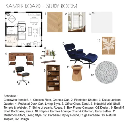 IDI-Study Room Interior Design Mood Board by Dewi Tara on Style Sourcebook