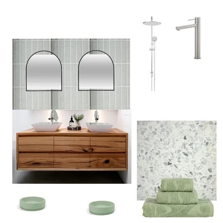 Sage Green and Terrazzo bathroom Interior Design Mood Board by ShaeForster on Style Sourcebook