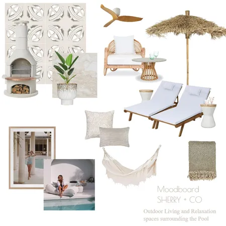 Outdoor Poolside Interior Design Mood Board by sherryandco on Style Sourcebook