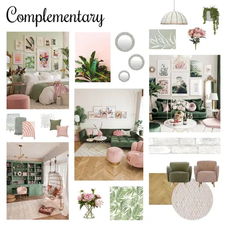 Complementary Pink and Green Interior Design Mood Board by Rachel Troke Design on Style Sourcebook