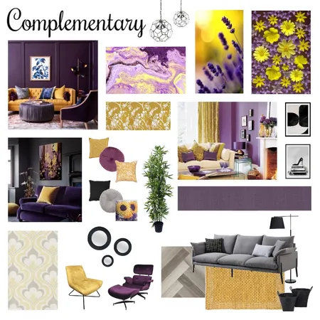 Complementary Purple & Yellow Interior Design Mood Board by Rachel Troke Design on Style Sourcebook