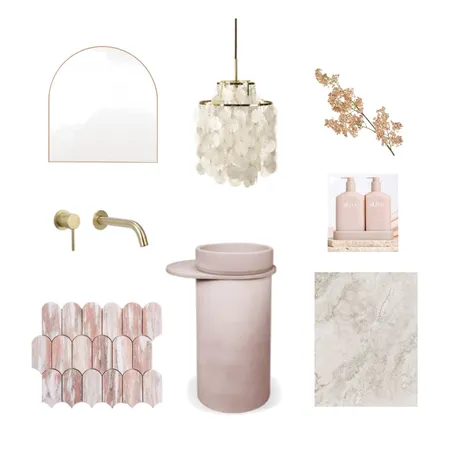 Peach Powder Room Interior Design Mood Board by Melanie Finch Interiors on Style Sourcebook