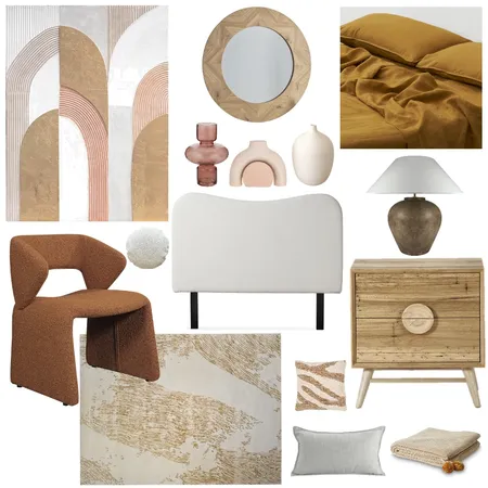 Bronzed Summer Bedroom Interior Design Mood Board by DKD on Style Sourcebook