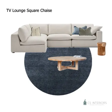 TV Lounge with square chaise Interior Design Mood Board by CSInteriors on Style Sourcebook