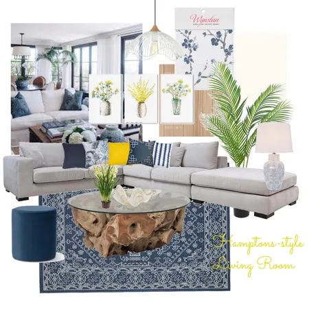 Hamptons Living Room Interior Design Mood Board by caroline_l on Style Sourcebook