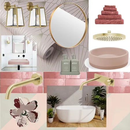 Bathroom Pink on Pink Interior Design Mood Board by LJ Rees Interiors on Style Sourcebook