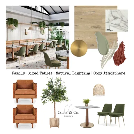 Modern Cafe Interior Design Mood Board by Coast and Co. Interiors on Style Sourcebook