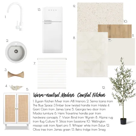 Warm/Neutral Modern Coastal Kitchen Interior Design Mood Board by TashaInteriors on Style Sourcebook