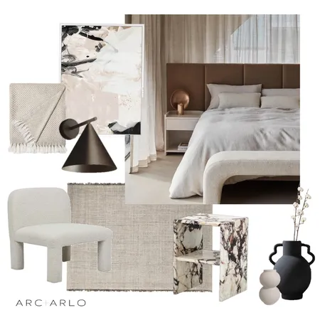 Copper and Cream Bedroom Interior Design Mood Board by Arc and Arlo on Style Sourcebook