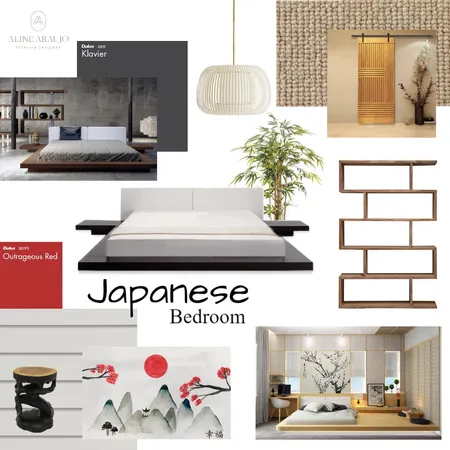 Japanese Bedroom Interior Design Mood Board by Aline Araujo Interior Designer on Style Sourcebook