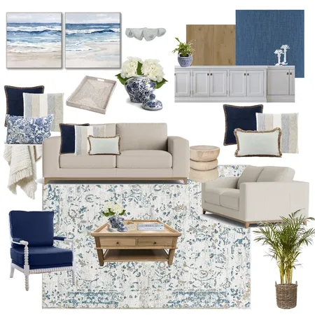 Hamptons Living Room Interior Design Mood Board by Eliza Grace Interiors on Style Sourcebook