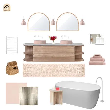 bathroom pink Interior Design Mood Board by Five Files Design Studio on Style Sourcebook