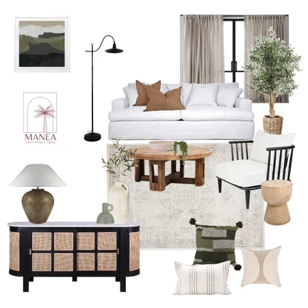 Elevated Farmhouse Living Room Interior Design Mood Board by Manea Interior Design & Styling on Style Sourcebook