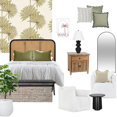 Modern Tropics Master Bedroom Interior Design Mood Board by Manea Interior Design & Styling on Style Sourcebook