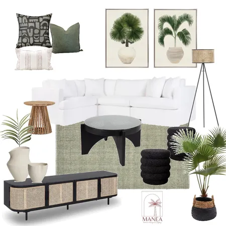 Modern Tropics Living Room Interior Design Mood Board by Manea Interior Design & Styling on Style Sourcebook