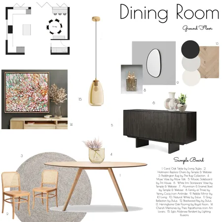 Dining Room Interior Design Mood Board by Spaces To Liv on Style Sourcebook